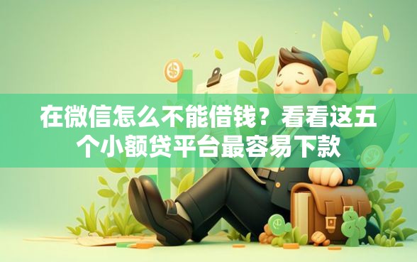 在微信怎么不能借钱？看看这五个小额贷平台最容易下款