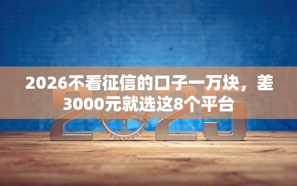 2026不看征信的口子一万块，差3000元就选这8个平台