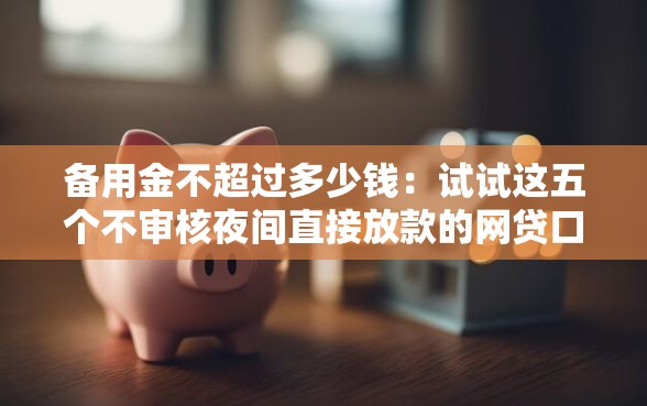 备用金不超过多少钱：试试这五个不审核夜间直接放款的网贷口子