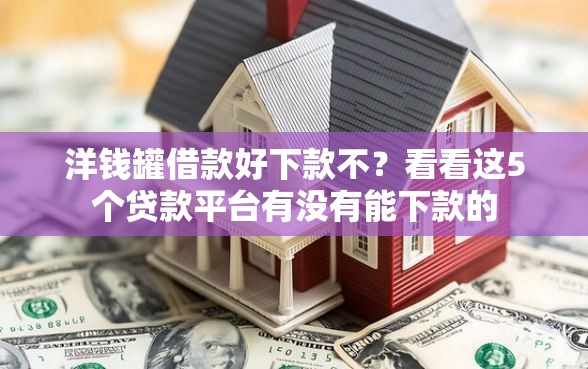 洋钱罐借款好下款不？看看这5个贷款平台有没有能下款的