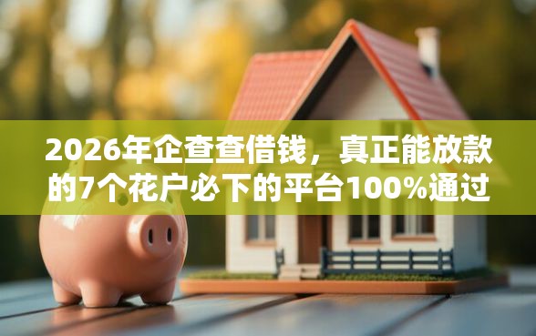 2026年企查查借钱，真正能放款的7个花户必下的平台100%通过率推荐