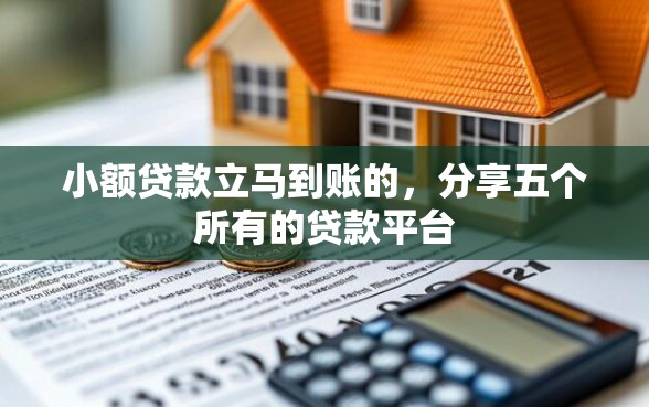 小额贷款立马到账的，分享五个所有的贷款平台