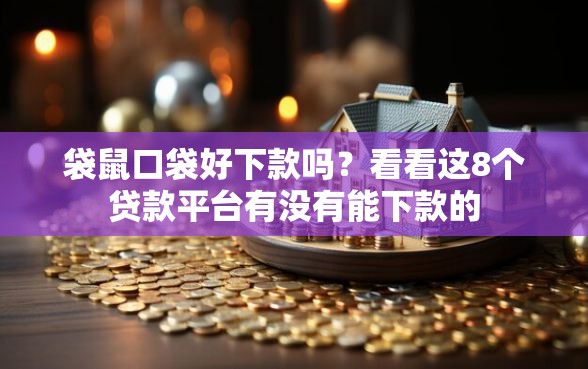 袋鼠口袋好下款吗？看看这8个贷款平台有没有能下款的