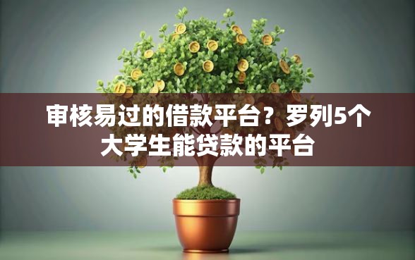 审核易过的借款平台？罗列5个大学生能贷款的平台