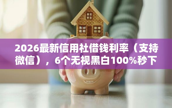 2026最新信用社借钱利率（支持微信），6个无视黑白100%秒下网贷软件无私分享