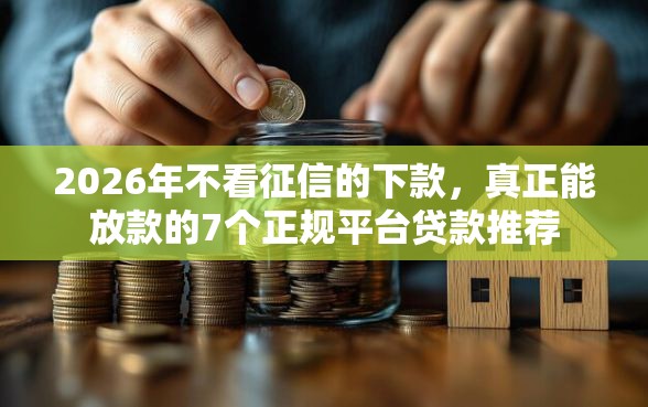 2026年不看征信的下款，真正能放款的7个正规平台贷款推荐