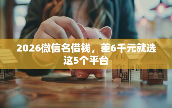 2026微信名借钱，差6千元就选这5个平台