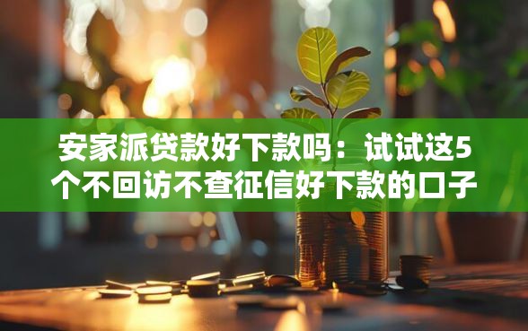 安家派贷款好下款吗：试试这5个不回访不查征信好下款的口子