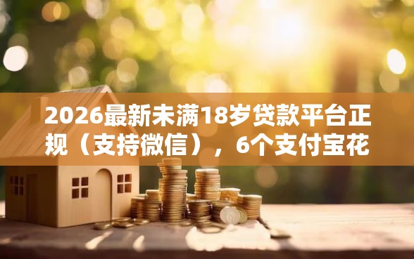 2026最新未满18岁贷款平台正规（支持微信），6个支付宝花呗逾期万元快速贷款软件无私分享