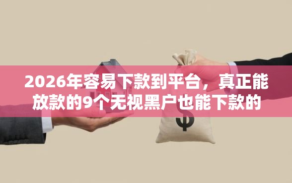2026年容易下款到平台，真正能放款的9个无视黑户也能下款的口子推荐