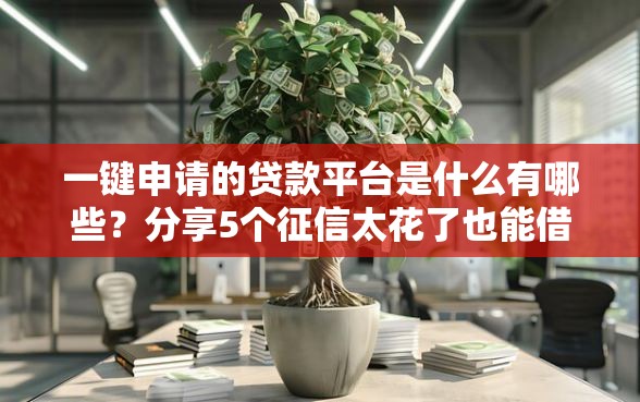 一键申请的贷款平台是什么有哪些？分享5个征信太花了也能借钱的平台