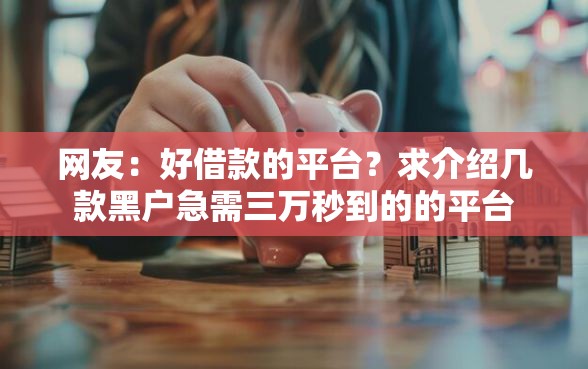 网友：好借款的平台？求介绍几款黑户急需三万秒到的的平台