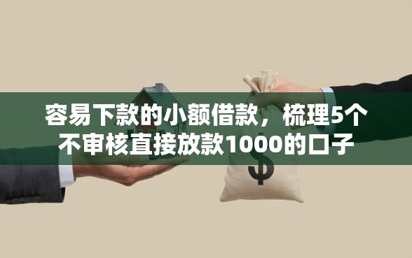 容易下款的小额借款，梳理5个不审核直接放款1000的口子