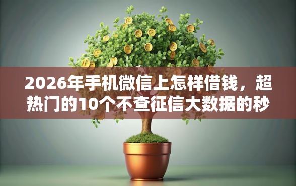 2026年手机微信上怎样借钱，超热门的10个不查征信大数据的秒下款平台推荐