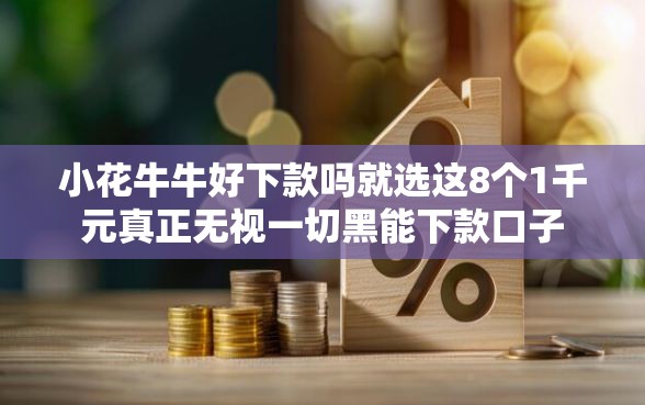 小花牛牛好下款吗就选这8个1千元真正无视一切黑能下款口子