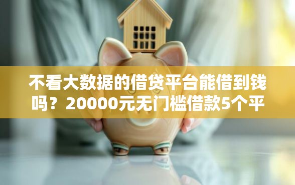 不看大数据的借贷平台能借到钱吗？20000元无门槛借款5个平台推荐