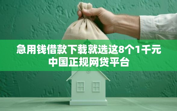 急用钱借款下载就选这8个1千元中国正规网贷平台