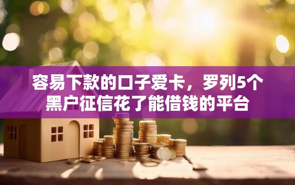 容易下款的口子爱卡，罗列5个黑户征信花了能借钱的平台