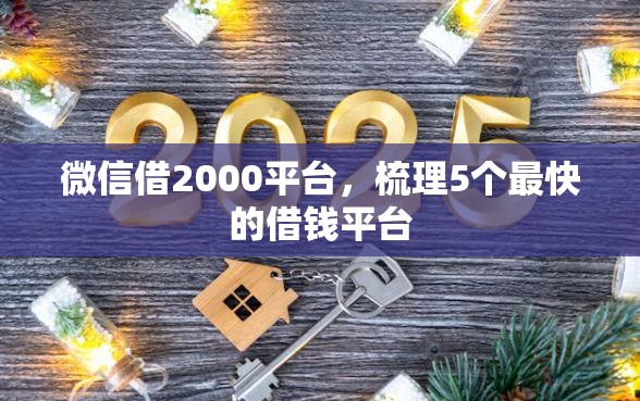 微信借2000平台，梳理5个最快的借钱平台