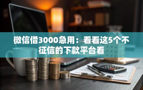 微信借3000急用：看看这5个不征信的下款平台看