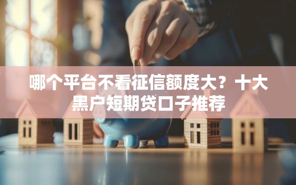 哪个平台不看征信额度大？十大黑户短期贷口子推荐