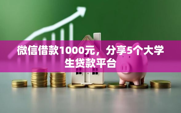 微信借款1000元，分享5个大学生贷款平台