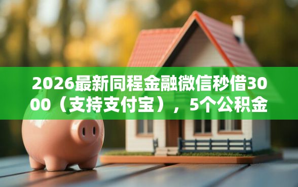 2026最新同程金融微信秒借3000（支持支付宝），5个公积金贷款的平台无私分享