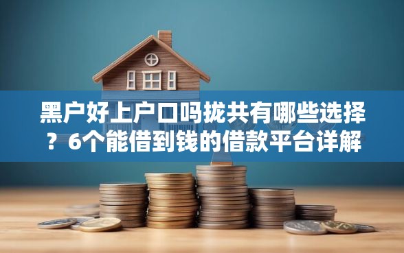 黑户好上户口吗拢共有哪些选择？6个能借到钱的借款平台详解