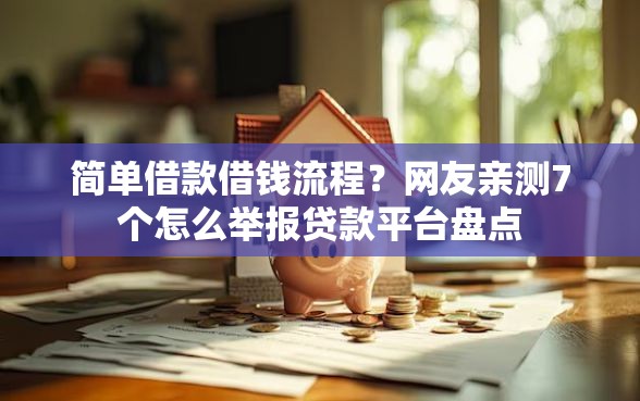简单借款借钱流程？网友亲测7个怎么举报贷款平台盘点