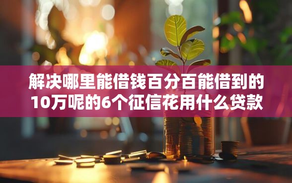 解决哪里能借钱百分百能借到的10万呢的6个征信花用什么贷款软件分享