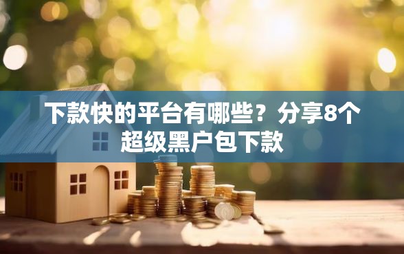 下款快的平台有哪些？分享8个超级黑户包下款