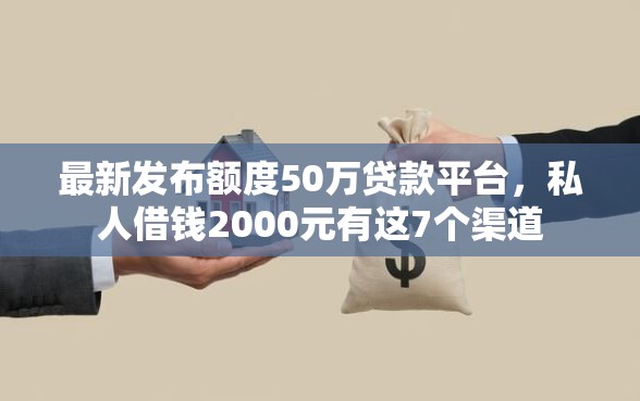 最新发布额度50万贷款平台，私人借钱2000元有这7个渠道