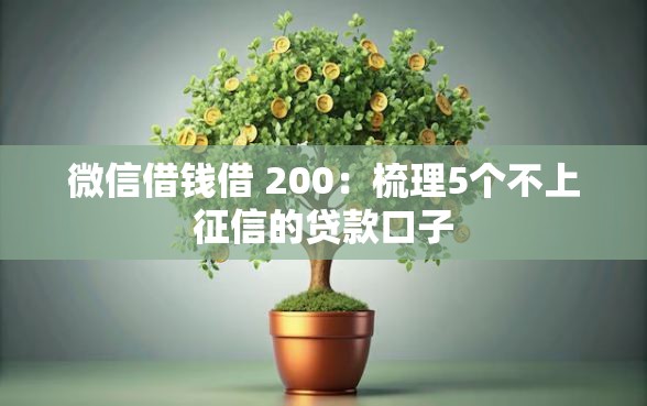微信借钱借 200：梳理5个不上征信的贷款口子