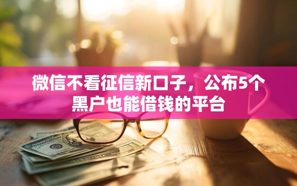 微信不看征信新口子，公布5个黑户也能借钱的平台