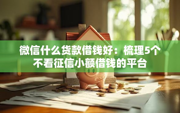 微信什么货款借钱好：梳理5个不看征信小额借钱的平台