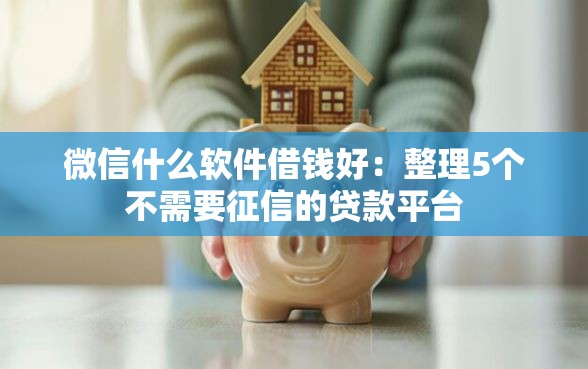 微信什么软件借钱好：整理5个不需要征信的贷款平台