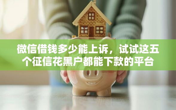 微信借钱多少能上诉，试试这五个征信花黑户都能下款的平台