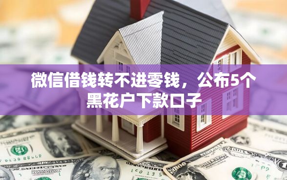 微信借钱转不进零钱，公布5个黑花户下款口子