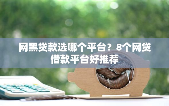 网黑贷款选哪个平台？8个网贷借款平台好推荐