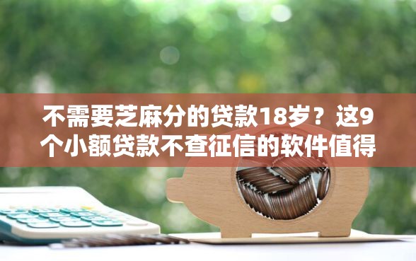 不需要芝麻分的贷款18岁？这9个小额贷款不查征信的软件值得一试