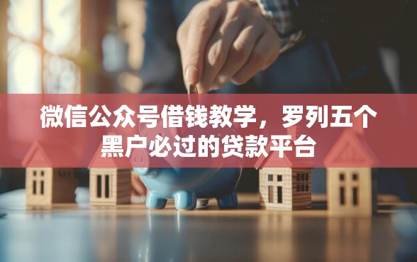 微信公众号借钱教学，罗列五个黑户必过的贷款平台