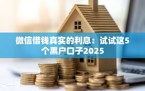 微信借钱真实的利息：试试这5个黑户口子2025
