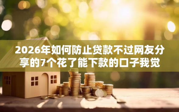 2026年如何防止贷款不过网友分享的7个花了能下款的口子我觉得不错！