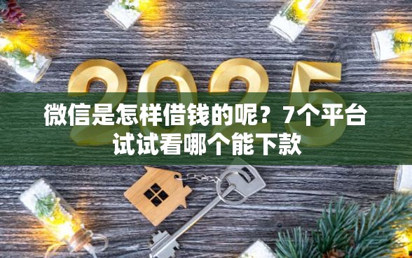 微信是怎样借钱的呢？7个平台试试看哪个能下款