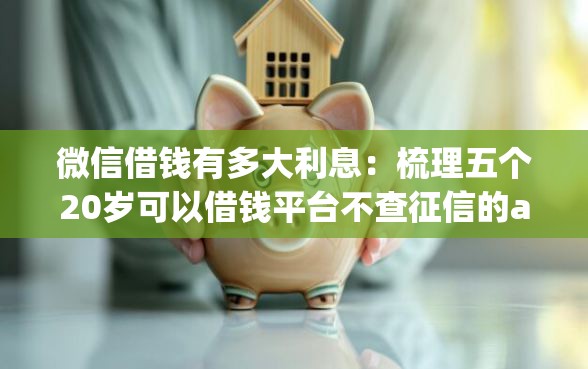 微信借钱有多大利息：梳理五个20岁可以借钱平台不查征信的app