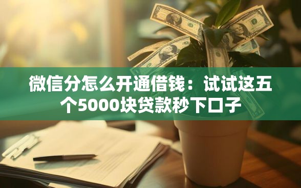 微信分怎么开通借钱：试试这五个5000块贷款秒下口子