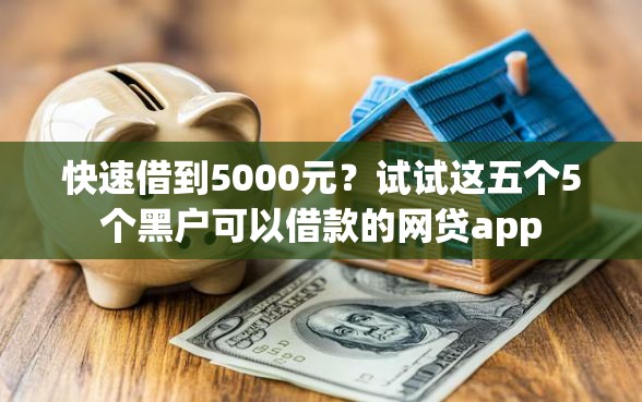 快速借到5000元？试试这五个5个黑户可以借款的网贷app