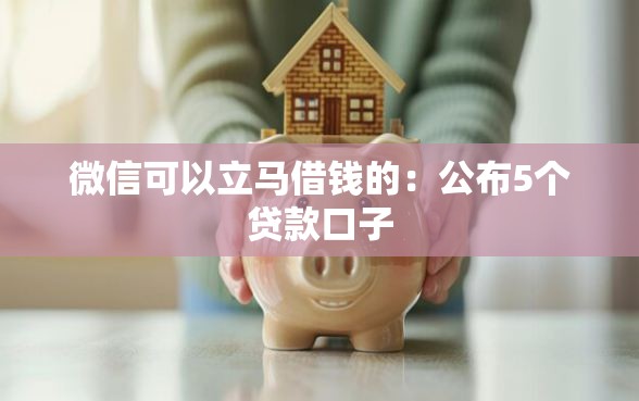 微信可以立马借钱的：公布5个贷款口子