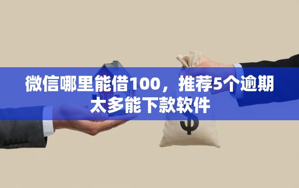 微信哪里能借100，推荐5个逾期太多能下款软件