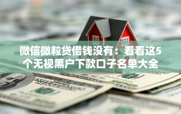 微信微粒贷借钱没有：看看这5个无视黑户下款口子名单大全